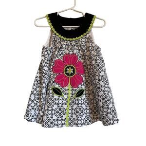 Kids Headquarters sleeveless black embroidered tunic top lightweight Size 4T
